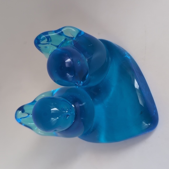 Small Leo Ward 1997 Signed Double Bluebird Blue Birds Happiness Glass Figurine - Picture 11 of 11